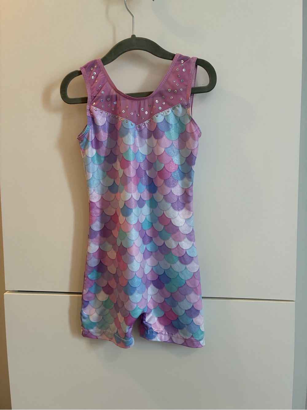 Mermaid Scale Purple Multicolor Kids Dance Gymnastics Leotard - 110 (4T/5T) - Picture 2 of 7